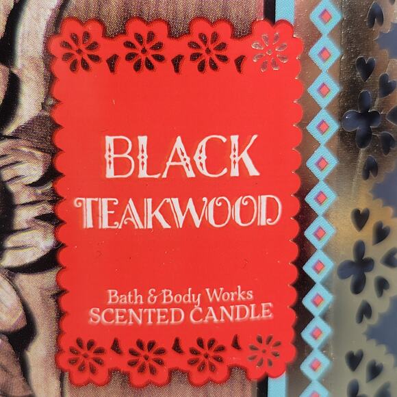 Bath & Body Works Black Teakwood 14.5 oz 3-Wick Scented Candle Limited Edition - Picture 2 of 10